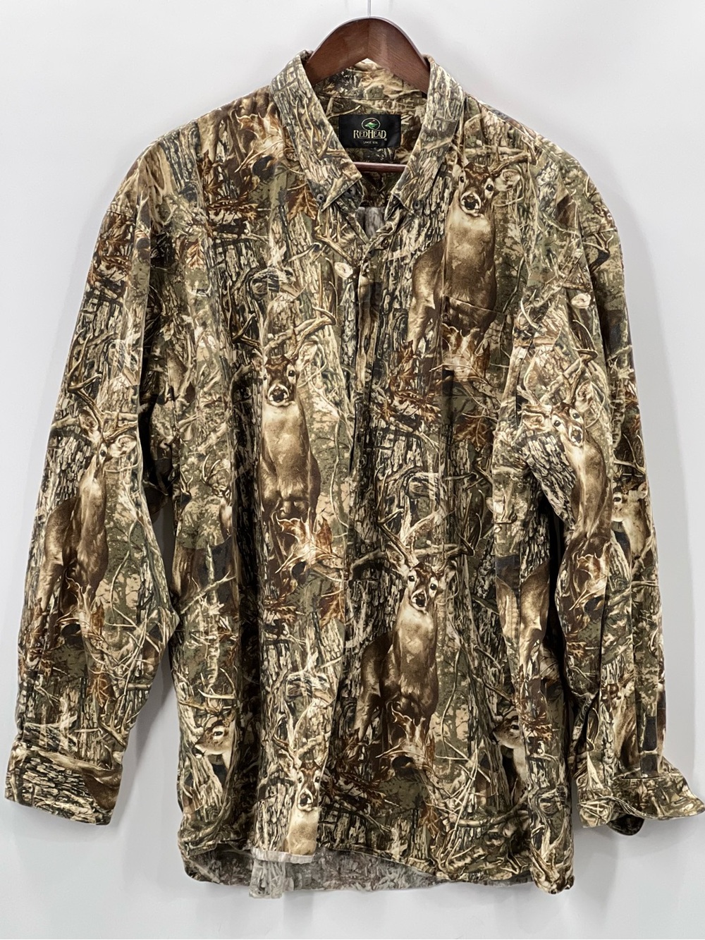 382 RedHead 2XL Men's Realtree Camo Button up - Brown/Green